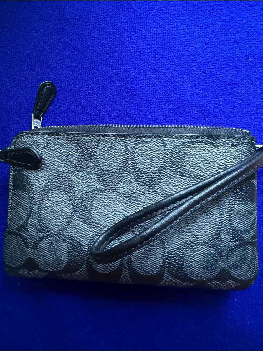 Coach Wristlet Wallet Double Zip Black /Smoke Brand New with Tags NWT